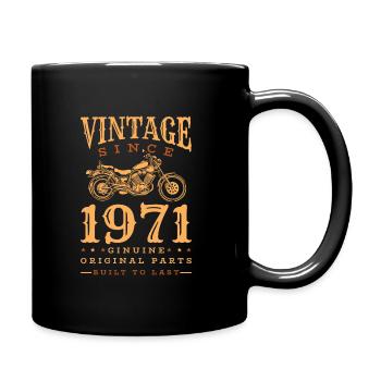 Vintage 1971 Motorrad Retro Jahrgang Geschenk - Tasse einfarbig - Schwarz - Rechts