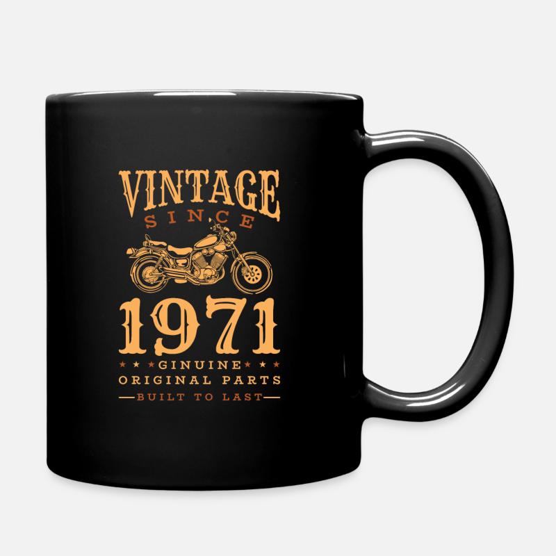 Vintage 1971 moto rétro vintage cadeau - Mug uni - noir