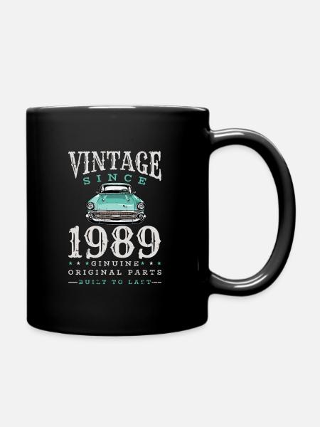 Vintage Oldtimer 1989 Retro Auto Jahrgang Geschenk - Tasse einfarbig - Schwarz