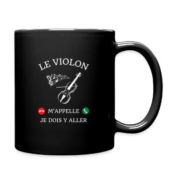 t shirt violon m appelle humour violoniste femme - Mug uni - noir - Droite