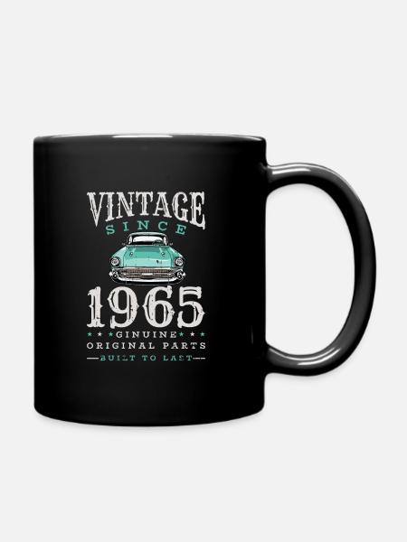 Vintage 1965 65 Geburtstag Retro Jahrgang Geschenk - Tasse einfarbig - Schwarz