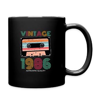 Vintage 1986 86 Birthday Retro Vintage Gift - Full Colour Mug - black - Right