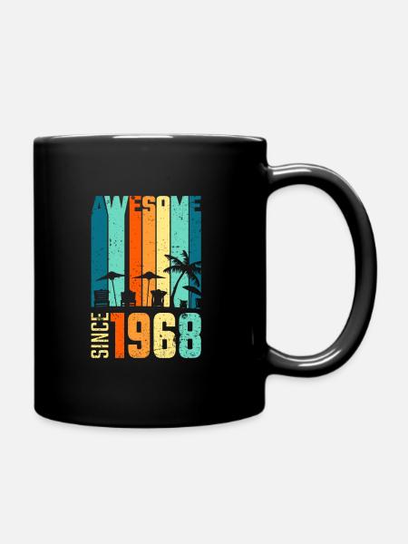 Vintage 1968 68 Geburtstag Retro Jahrgang Geschenk - Tasse einfarbig - Schwarz