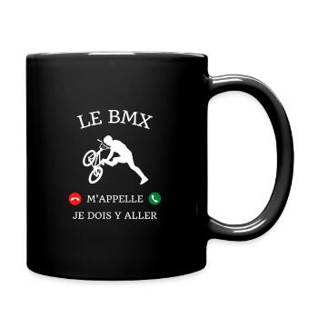 t shirt bmx m'appelle humour bmx garçon homme - Mug uni - noir - Droite