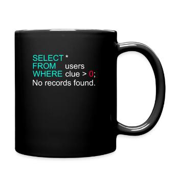 Datenbankdaten SQL Programmer Administration - Tasse einfarbig - Schwarz - Rechts