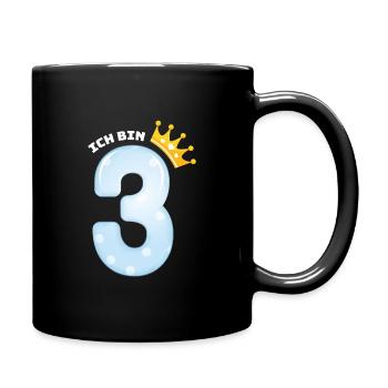 3 Geburtstag Jahre Krone Ballon Junge Geschenk - Tasse einfarbig - Schwarz - Rechts