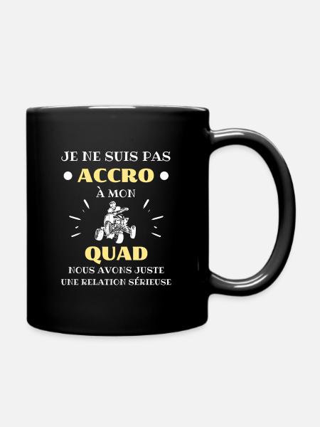 t shirt accro quad humour quad homme humoristique - Mug uni - noir