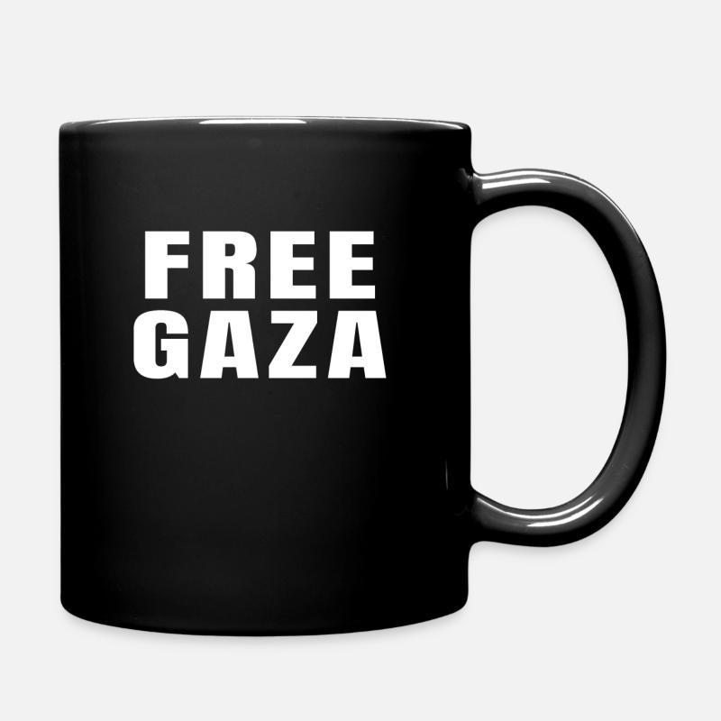 Free Gaza - Tasse einfarbig - Schwarz