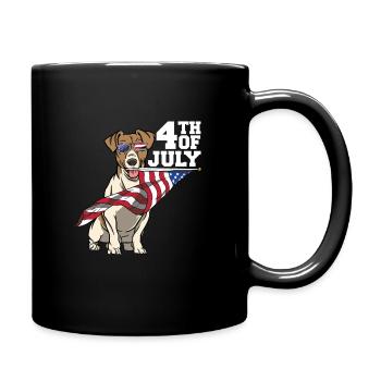 Beagle Dog 4 July America Independence Gift - Full Colour Mug - black - Right