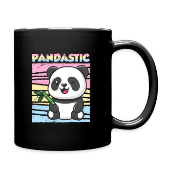 Panda Spruch Pandastic Pansexuell Geschenk - Tasse einfarbig - Schwarz - Rechts