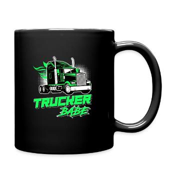 Lastwagen Fahrerin LKW-Fahrerin Trucker Frauen - Tasse einfarbig - Schwarz - Rechts