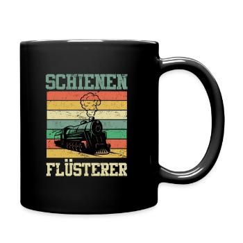 Schienen Flüsterer Eisenbahner Modelleisenbahn - Tasse einfarbig - Schwarz - Rechts