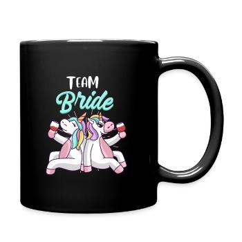 Team Braut Junggesellenabschied Junggesellin - Tasse einfarbig - Schwarz - Rechts