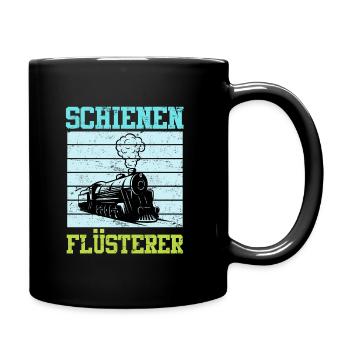 Modelleisenbahn Modellbauer Spruch Gleise - Tasse einfarbig - Schwarz - Rechts