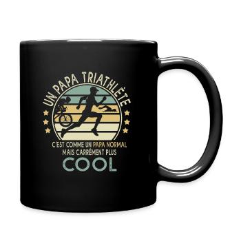 un papa triathlète c cool cadeau sport triathlon - Mug uni - noir - Droite