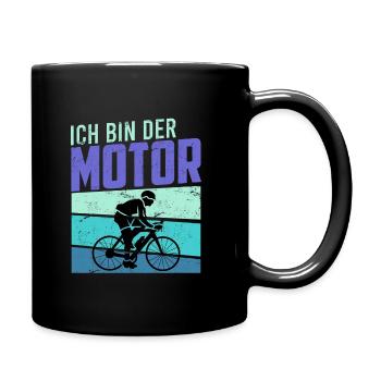 Fahrrad Geschenk Männer witziger Spruch lustig Rad - Tasse einfarbig - Schwarz - Rechts