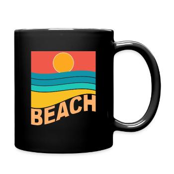 Beach sunset sea - Full Colour Mug - black - Right