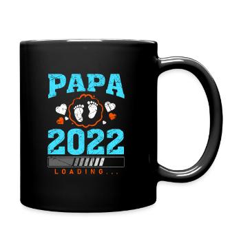 Papa 2022 Loading Werdender Vater Spruch Geschenk - Tasse einfarbig - Schwarz - Rechts