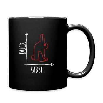 Illusion d’optique Canard Lapin Illusion Wittgenstein - Mug uni - noir - Droite