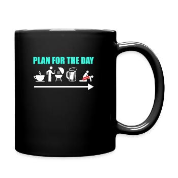 Coffee Beer Grilling Sex Daily Planning Men Plan - Full Colour Mug - black - Right