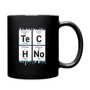 Techno Musik Chemie Elemente Periodensystem - Tasse einfarbig - Schwarz - Rechts