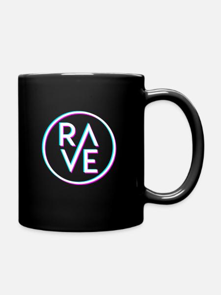 Techno Tekk Raver Rave Geschenk Techno Party - Tasse einfarbig - Schwarz