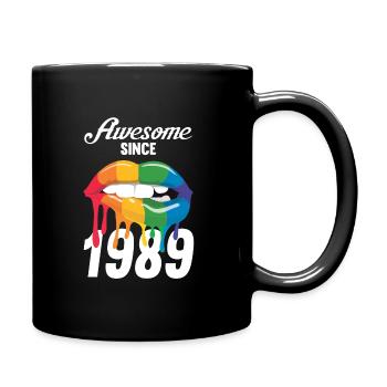 Vintage 1989 89 Geburtstag Retro Jahrgang Geschenk - Tasse einfarbig - Schwarz - Rechts