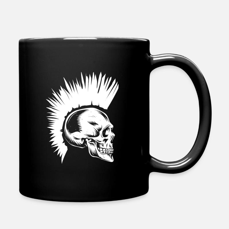 Rocker Rocker Biker Totenkopf Irookese - Mug uni - noir