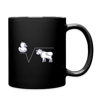 Mathe Witz N-te Wurzel aus Q Ente Wurzel Kuh - Tasse einfarbig - Schwarz - Rechts