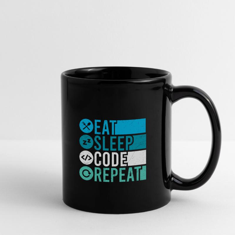Eat Sleep Code Repeat Programmeur Mug uni