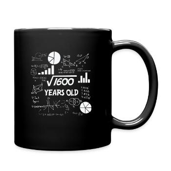 Square root 1600 = 40 years old - birthday - Full Colour Mug - black - Right