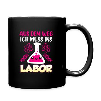 Aus dem Weg ich muss in das Labor Laborant - Tasse einfarbig - Schwarz - Rechts