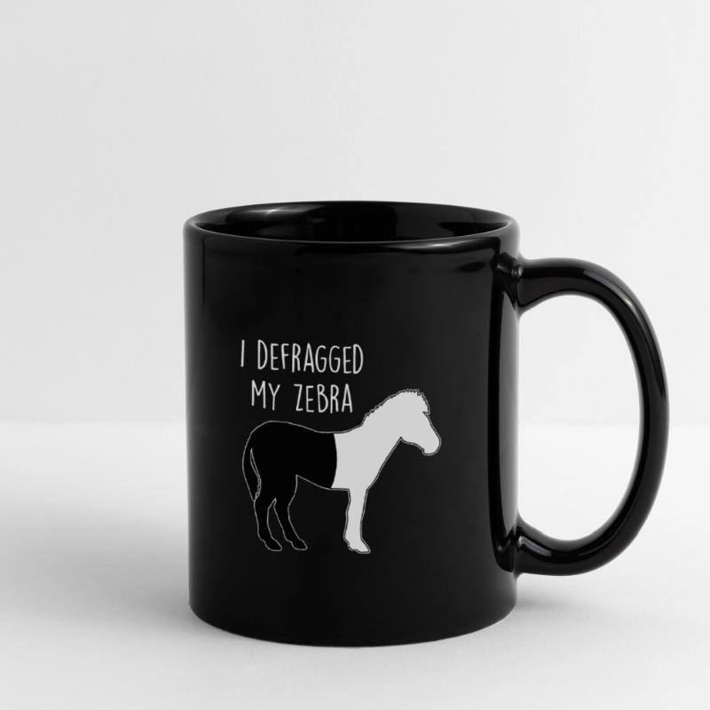 I defragged my Zebra Coder Informatiker Hacker Tasse einfarbig