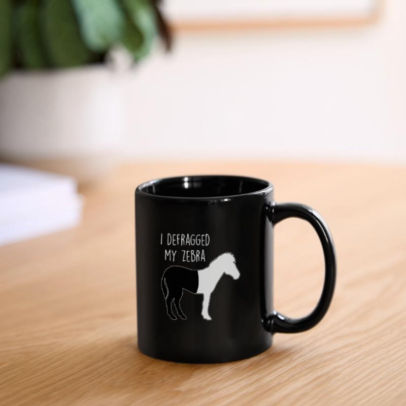 I defragged my Zebra Coder Informatiker Hacker Tasse einfarbig