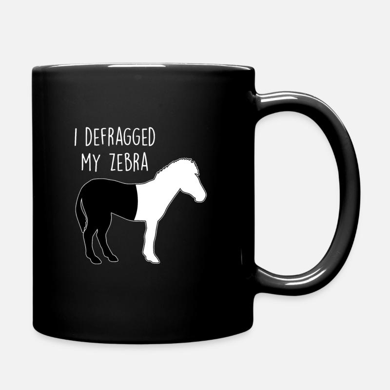 I defragged my Zebra Coder Computer Scientist Hacker - Full Colour Mug - black