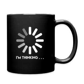 Programmierer Witz ich denke nach Coder - Tasse einfarbig - Schwarz - Rechts
