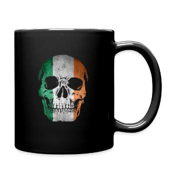 Ireland IrishMan Skull Ireland Flag love Ireland Gift - Full Colour Mug - black - Right