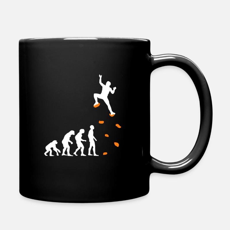 Climbing Evolution Climbing Wall Climbing Bouldering - Full Colour Mug - black