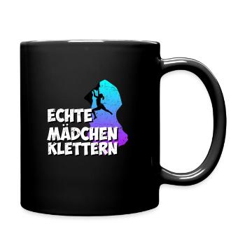 Echte Mädchen Klettern - Tasse einfarbig - Schwarz - Rechts
