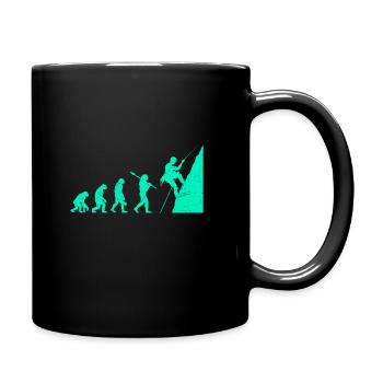 Kletter Evolution Affe Boulderer Kletterer - Tasse einfarbig - Schwarz - Rechts
