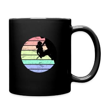 Rock Climbing Free Climbing Boulder Vintage - Full Colour Mug - black - Right