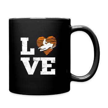 Motorschlitten Love Schneemobil Snowmobil - Tasse einfarbig - Schwarz - Rechts