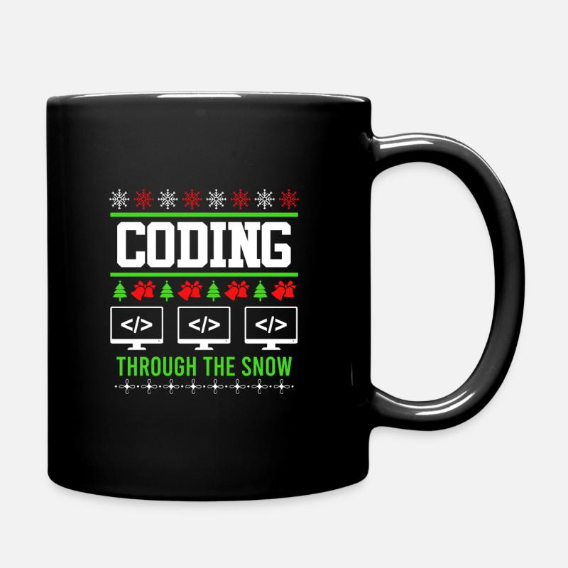 Programmierer Weihnachten Ugly Christmas Coding - Tasse einfarbig - Schwarz