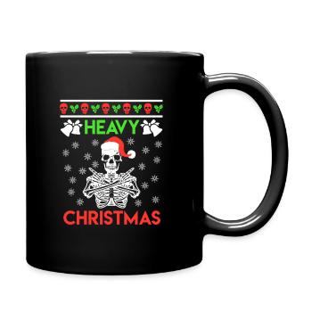 Ugly Christmas crâne de Noël squelette - Mug uni - noir - Droite