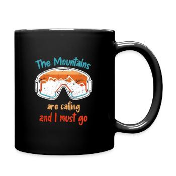 The mountains call skiers skiing holidays - Full Colour Mug - black - Right