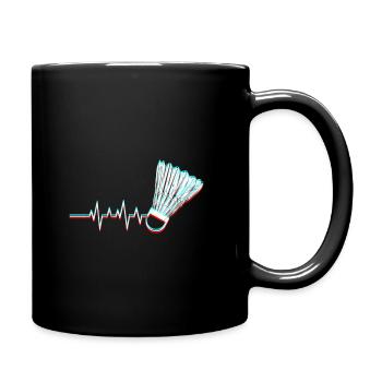 Badminton Badminton Player Heartbeat Badminton - Full Colour Mug - black - Right