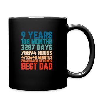 9 Years Best Dad Father Months Saying Gift - Full Colour Mug - black - Right