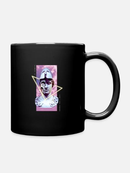 Griechische Krieger Vaporwave Statue - Tasse einfarbig - Schwarz