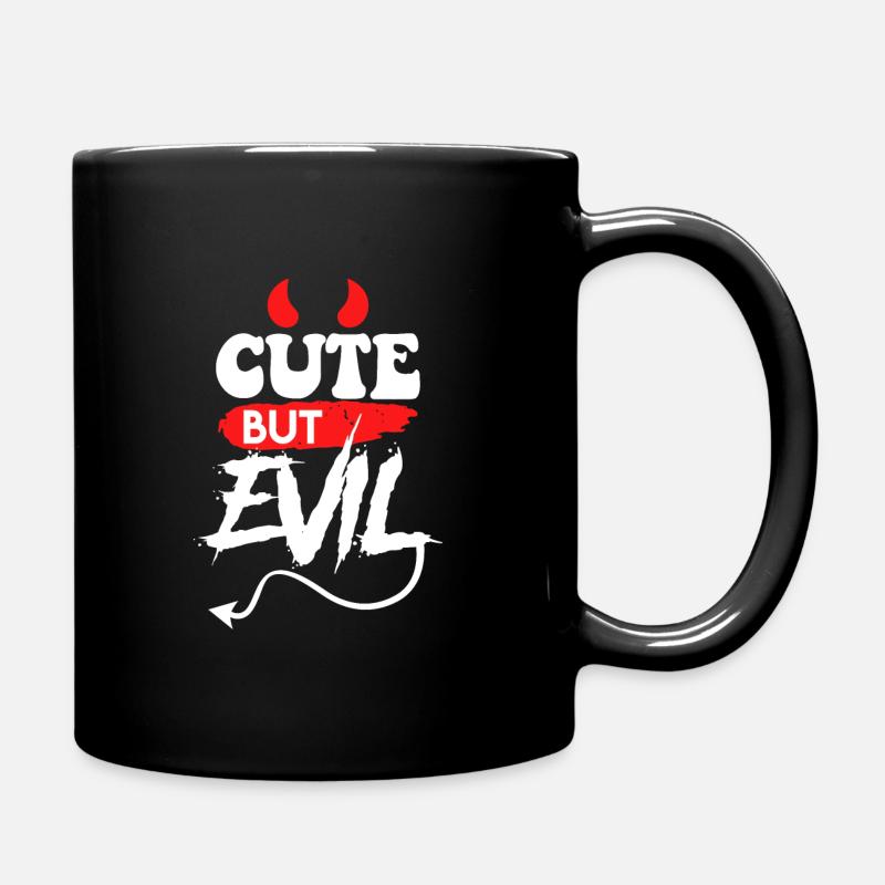 Satan Teufel Cute but Evil - Tasse einfarbig - Schwarz