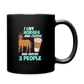 Drôle de cavalier disant riding coffee - Mug uni - noir - Droite